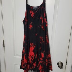 Black and Red Tie Dye Dolls Kill Dress